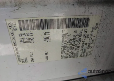 2012 Nissan Altima 2.5 S from USA, damaged, VIN 1N4AL2AP4CN423907